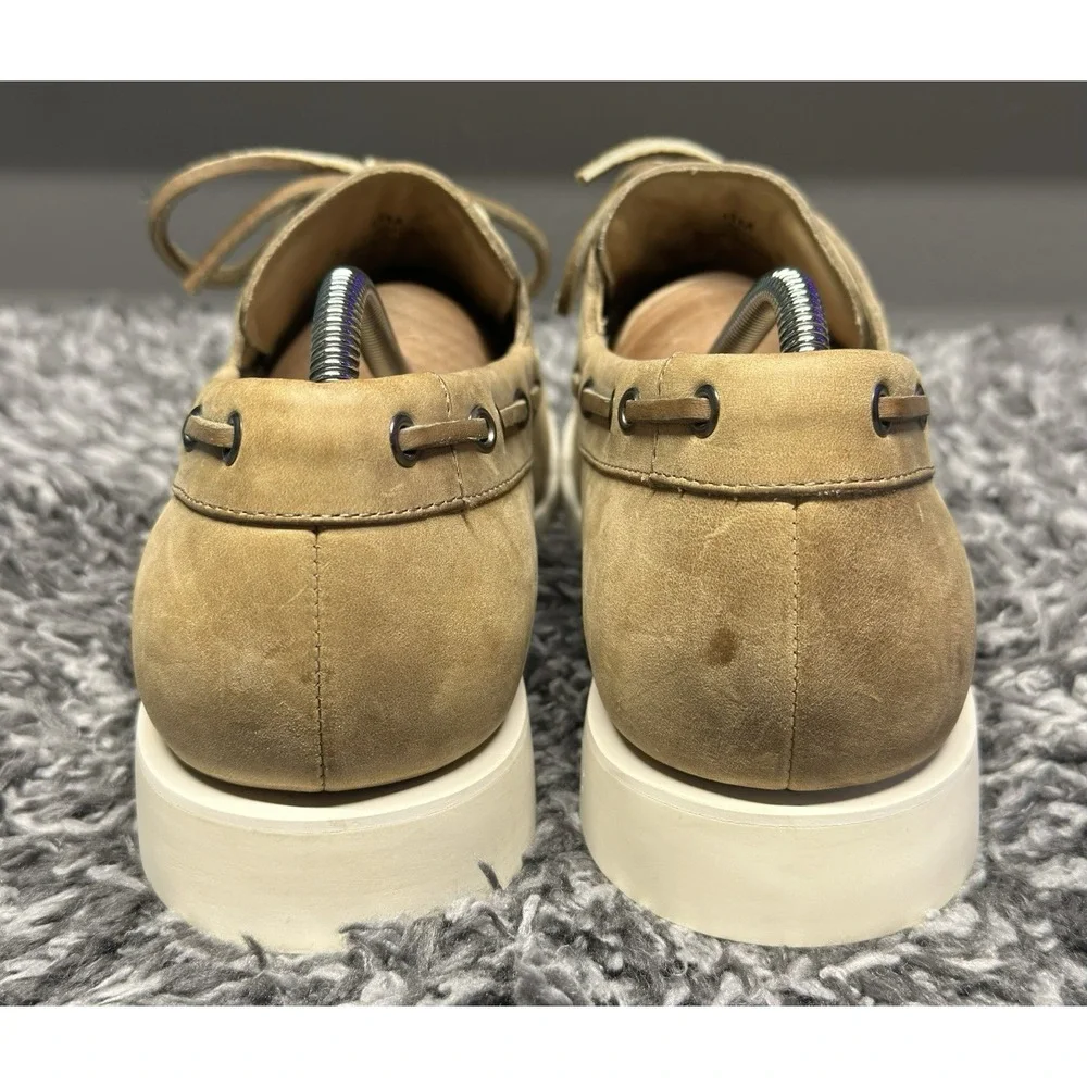 Cole Haan Boat Shoes Mens Size 11 Beige Leather Deck Resort Nautical Prep Yacht